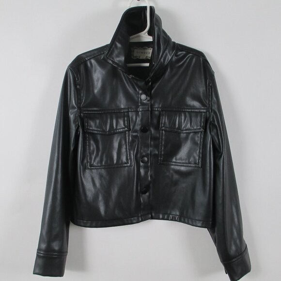 BTWEEN BLACK VEGAN LEATHER JACKET - Picture 3 of 8